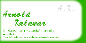 arnold kalamar business card